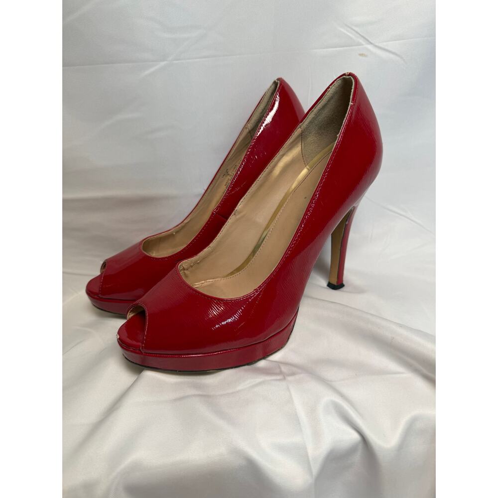 Michael by Michael Kors Pumps Red Erika Platform Scarlet Peep Toe Size 9